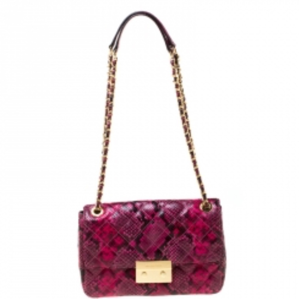 Michael Kors Pink Python Embossed Leather Sloan S… - image 6